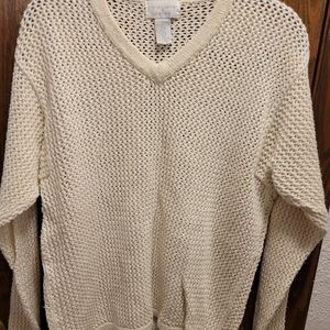 Christopher And Banks  vneck part silk sweater